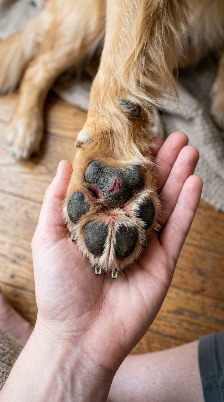 Example of a clear paw photo added to a health assessment